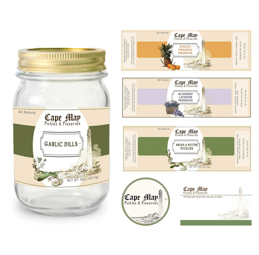 Logo, Packaging Design, Label Design - Cape May Pickles 