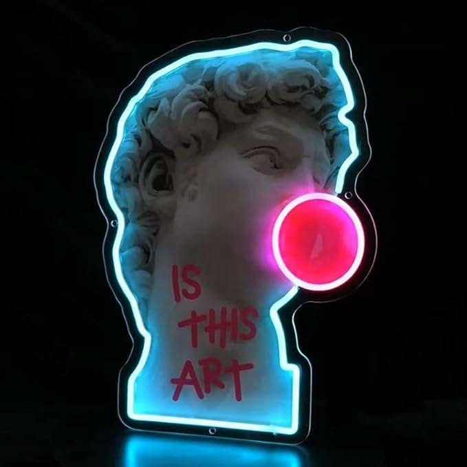 neon david with gum 